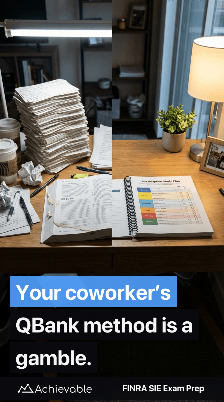 Your coworker's QBank method is a gamble.